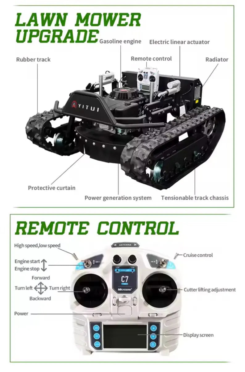 Hand Assembled Remote Controlled Lawn Mower, Custom Built to Order!